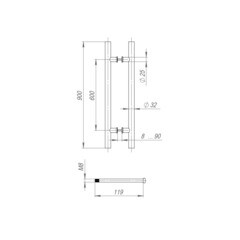 Ручка-скоба Fuaro PH-22-32/900 черная - фото 3