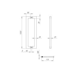 Ручка-скоба Fuaro PH-26-38/1500 черная - фото 3