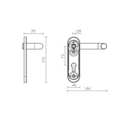 Ручка дверная Fuaro DH-0433 NE для противопожарной двери черная (43213) - фото 2