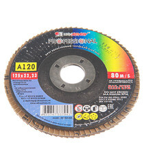 Круг лепестковый торцевой по металлу/древесине Луга 125х22,2 мм P120 конический (7943/4345) - фото 3