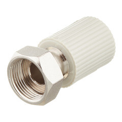 Изображение товара Муфта полипропиленовая FV-Plast с накидной гайкой 20 мм х 3/4 ВР(г) (223021)