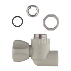 Кран шаровой полипропиленовый FV Plast 20 мм х 1/2 НР(ш) для радиатора с накидной гайкой угловой (А31502) - фото 5