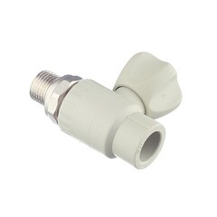 Кран шаровой полипропиленовый FV Plast 20 мм х 1/2 НР(ш) для радиатора с накидной гайкой прямой (А31402) - фото 2