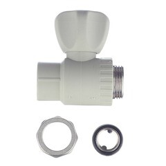 Кран шаровой полипропиленовый FV Plast 20 мм х 1/2 НР(ш) для радиатора с накидной гайкой прямой (А31402) - фото 6