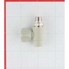 Кран шаровой полипропиленовый FV Plast 20 мм х 1/2 НР(ш) для радиатора с накидной гайкой прямой (А31402) - фото 5