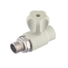 Изображение товара Кран шаровой полипропиленовый FV Plast 20 мм х 1/2 НР(ш) для радиатора с накидной гайкой прямой (А31402)