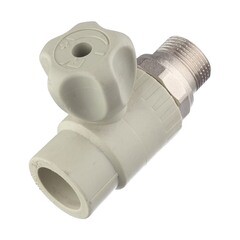 Кран шаровой полипропиленовый FV Plast 25 мм х 3/4 НР(ш) для радиатора с накидной гайкой прямой (А314025000) - фото 4