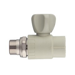 Кран шаровой полипропиленовый FV Plast 25 мм х 3/4 НР(ш) для радиатора с накидной гайкой прямой (А314025000) - фото 3