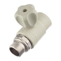 Изображение товара Кран шаровой полипропиленовый FV Plast 25 мм х 3/4 НР(ш) для радиатора с накидной гайкой прямой (А314025000)