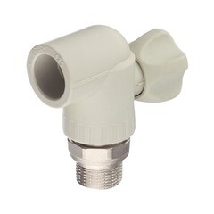 Кран шаровой полипропиленовый FV Plast 25 мм х 3/4 НР(ш) для радиатора с накидной гайкой угловой (А315025000) - фото 4