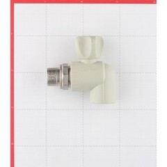 Кран шаровой полипропиленовый FV Plast 25 мм х 3/4 НР(ш) для радиатора с накидной гайкой угловой (А315025000) - фото 6