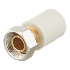 Муфта полипропиленовая FV-Plast с накидной гайкой 20 мм х 3/4 ЕК под евроконус (AA257020034) - фото 1