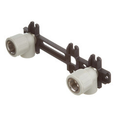 Изображение товара Водорозетка полипропиленовая FV-Plast двойная 20 мм х 1/2 ВР(г) на планке (219120)