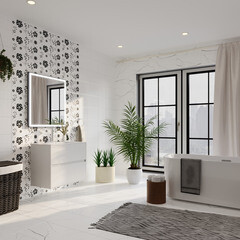 Плитка облицовочная Lavelly Skandi Flowers белая 400х200х8 мм (15 шт.=1,2 кв.м) - фото 3