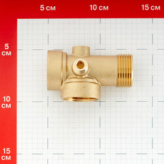 Соединитель для насоса Джилекс R5V 1 НР(ш) х 1 ВР(г) х 1 ВР(г) х 1/4 НР(ш) х1/4 ВР(г) пятиходовой удлиненный (9006) - фото 2