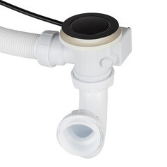 Сифон для ванны Wirquin Black 1 1/2х40 мм регулируемый с выпуском d70 мм с соединением 40/50 мм черный (30987152) - фото 2