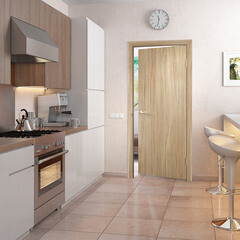 Дверь межкомнатная 700х2000 мм финишпленка дуб сторсанд янтарный глухая - фото 2