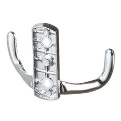 Крючок-вешалка двухрожковый хром (129909) - фото 4