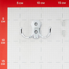 Крючок-вешалка двухрожковый хром (129917) - фото 2