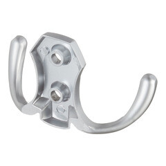 Крючок-вешалка двухрожковый матовый хром (129919) - фото 4