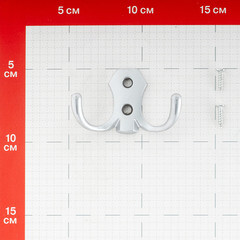 Крючок-вешалка двухрожковый матовый хром (129919) - фото 2