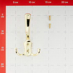 Крючок-вешалка трехрожковый золото (129912) - фото 2