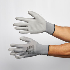 Перчатки полиэстеровые 13 нитей с полиуретановым покрытием Delta Plus VE702 9 (L) - фото 2