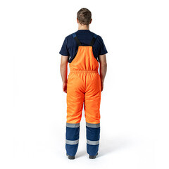 Полукомбинезон рабочий мужской утепленный Дарина Сигнальщик 48-50 рост 182-188 см темно-синий/оранжевый - фото 5