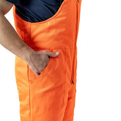 Полукомбинезон рабочий мужской утепленный Дарина Сигнальщик 48-50 рост 182-188 см темно-синий/оранжевый - фото 4