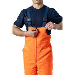 Полукомбинезон рабочий мужской утепленный Дарина Сигнальщик 48-50 рост 182-188 см темно-синий/оранжевый - фото 2
