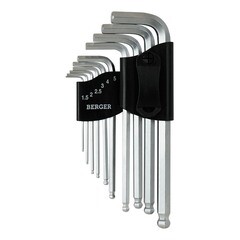 Изображение товара Набор шестигранных ключей с шаровым профилем Berger 1,5-10 мм (BG2291) (10 шт.)