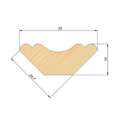 Плинтус 35х14х3000 мм сорт АВ - фото 3
