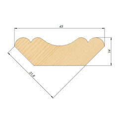 Плинтус 45х14х3000 мм сорт АВ - фото 2
