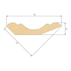 Плинтус 30х12х2400 сорт А сращенный осина - фото 2