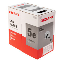 Интернет-кабель (витая пара) UTP 4PR CAT5e 4х2х0,51 мм Rexant (305 м) - фото 2