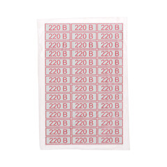 Наклейка Rexant знак электробезопасности 220 В самоклеящаяся 10х30 мм (42 шт. на листе, 5 листов) - фото 2