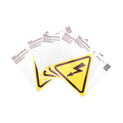 Наклейка Rexant знак электробезопасности Опасность поражения током самоклеящаяся 200х200х200 мм (5 шт.)