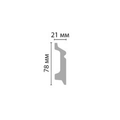 Плинтус экополимер Stenopol 78x21x2000 мм белый (C7122) - фото 4