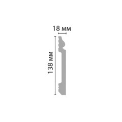 Плинтус экополимер Stenopol 138x18x2000 мм белый (C7118) - фото 2