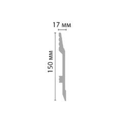 Плинтус экополимер Stenopol 150x17x2000 мм белый (C7104) - фото 3