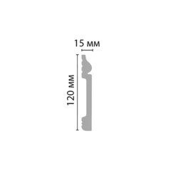 Плинтус экополимер Stenopol 120x15x2000 мм белый (C704) - фото 3