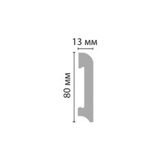 Плинтус экополимер Stenopol 80x13x2000 мм белый (C7037) - фото 2