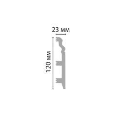 Плинтус экополимер Stenopol 120x23x2000 мм белый (C7233) - фото 4