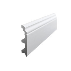 Плинтус экополимер Stenopol 120x23x2000 мм белый (C7233) - фото 1