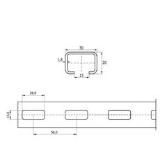 Профиль монтажный для труб Walraven BIS RapidRail 30х20х1,8х2000 мм (6505015R-D) - фото 2