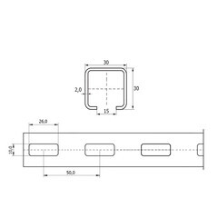 Профиль монтажный для труб Walraven BIS RapidRail 30х30х2х2000 мм (6505002R-D) - фото 2