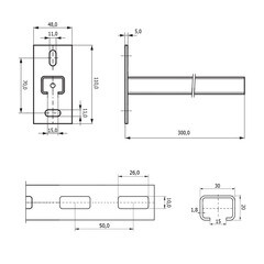 Консоль Walraven Rapid Rail 30х20х1,8х300 мм (6603730R) - фото 4