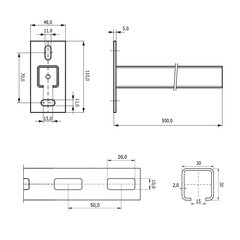 Консоль Walraven Rapid Rail 30х30х2х500 мм (6603250R) - фото 4