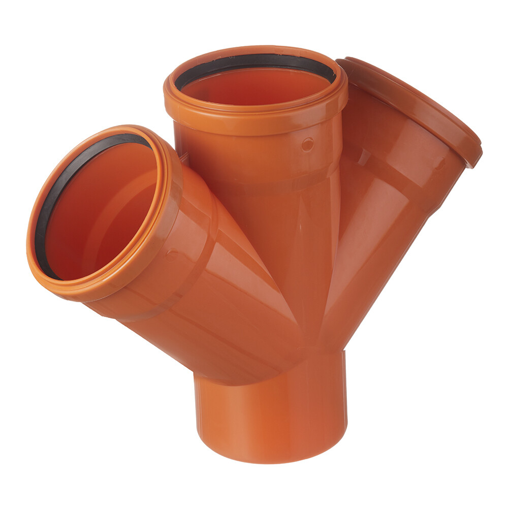 Крестовина Valfex d110х110х110 мм 45° пластиковая одноплоскостная для наружной канализации