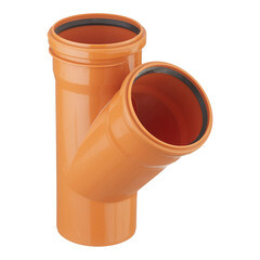 Тройник Valfex d110 мм 45° пластиковый для наружной канализации - фото 1